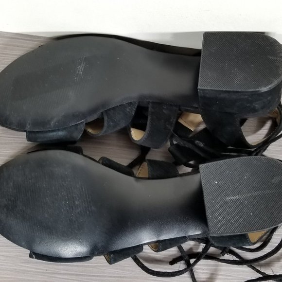 Steve Madden 'Kitty' Ghillie Sandal, Black Suede, Womens Size 8 - Picture 10 of 11